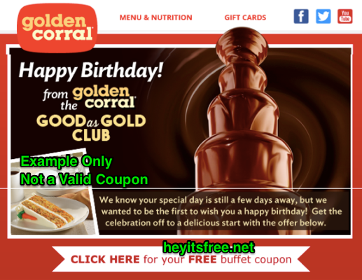 Golden Corral Birthday Freebie • Hey, It's Free!